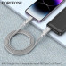 Borofone BU43 Triumph 4-in-1 Cable, Type-C to Type-C, 3A, 60w, 1.2m, оплетка, плоский, gray