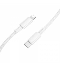 Borofone BX117 Source PD charging data cable for iP, Type-C to Lightning, PD27W, 1m, white
