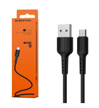Borofone BX16, microUSB, 1m, 2.4A, black
