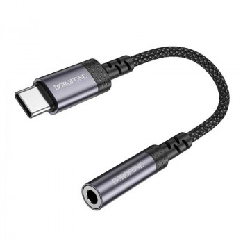 Borofone BV24 Graceful Digital Audio converter cable USB-C to 3.5mm, metal gray
