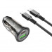 Borofone BZ26A Shadow PD43W Car Charger (C+A) set, 1m C-L cable, PD25w + QC18w, transparent black