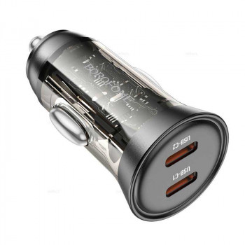 Borofone BZ26B Discovery PD45W Car Charger (C+C), PD25w, black