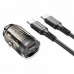 Borofone BZ29A Talented PD36W Car Charger (C+A) set, 1m C-C cable, transparent black