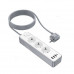 Borofone BAC9 Power 3-position 7-in-1 outlet, 3xAC + 3USB + USB-C 20w, 2m, white&grey