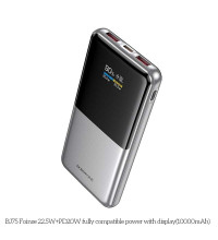 Borofone BJ75 Foinse 22.5W+PD20W Power Bank 10000mah with display, LED, silver