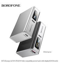 Borofone BJ72 Energy 22.5W+PD20W Power Bank 10000mah, display, gray