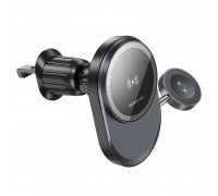 Borofone BH219 Fine 2-in-1 wireless fast charging car holder, в решетку, Qi 15w, black