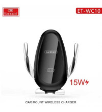 Earldom WC10 3in1 Car Mount 15W Wireless Charger, автозажим, на решетку и стекло, black