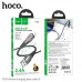 Hoco U133 Monte Charging Data Cable, 8-pin, в оплетке, 1.2m, 2.4A, black