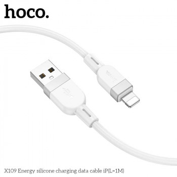 Hoco X109 Energy silicon cable for iP, USB-A to Lightning, 1m, white