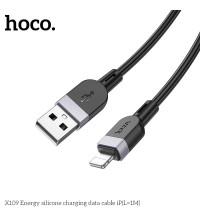 Hoco X109 Energy silicon cable for iP, USB-A to Lightning, 1m, black