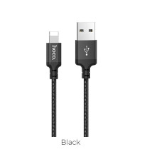 Hoco X14, 8-pin, в оплетке, 1m, black