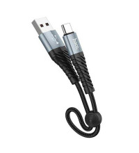 Hoco X38 Cool Charging Data Cable, 8-pin, в оплетке, 0.25m, black