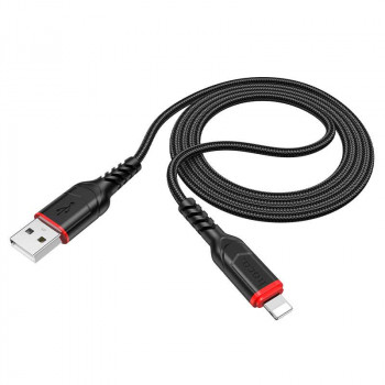 Hoco X59 Cool Victory Data Cable, 8-pin, в оплетке, 1m, 2.4A, black