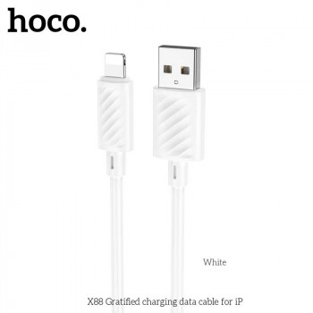 Hoco X88 Gratified charging data cable, 8-pin, 1m, 2.4A, white