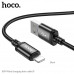 Hoco X89 Wind Charging Data Cable, 8-pin, в оплетке, 1m, 2.4A, black