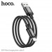 Hoco X89 Wind Charging Data Cable, 8-pin, в оплетке, 1m, 2.4A, black