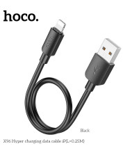 Hoco X96 Hyper Charging Data Cable, 8-pin, 0.25m, black