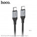 Hoco X102 Fresh 60W Cable, Type-C to Type-C, 3A, 60w, 1m, оплетка, black