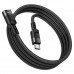 Hoco U107 Type-C male to Type-C female extension cable, 1.2m, 3A, оплетка,  black