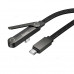 Hoco U150 Exquisite bracket Cable, Type-C to Type-C, 3A, 60w, 1.2m, оплетка, плоский, подставка, bk