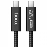 Hoco US15 USB4 240w HD high speed data Cable, Type-C to Type-C, 40Gbps, 8K60Hz, 2m, оплетка, black