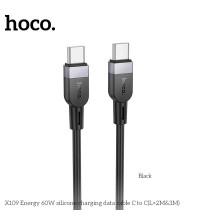 Hoco X109 Energy 60W silicon cable, Type-C to Type-C, 1m, black
