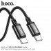 Hoco X89 Wind 60W Cable, Type-C to Type-C, 3A, 60w, 2m, оплетка, black