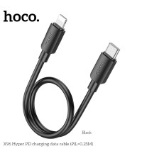 Hoco X96 Hyper PD Cable for iP, Type-C to Lightning iP PD20W, 0.25m, 20W, black