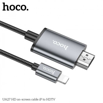 Hoco UA27 Ligtning to HDMI, HD on-screen cable iP to HDTV, 2m, black