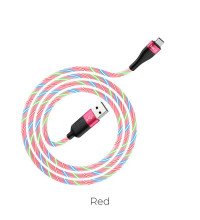 Hoco U85 Charming night cable, Type-C, 1m, 3A, светящийся, розовый