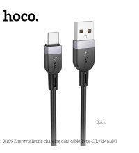 Hoco X109 Energy silicon cable, USB-A to Type-C, 3m, black