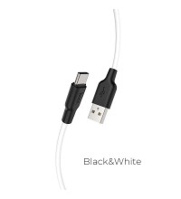 Hoco X21 Plus Silicon, Type-C, 1m, 3A, white