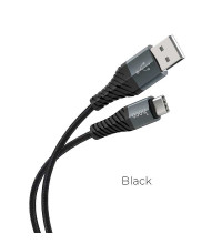 Hoco X38 Cool Charging, Type-C, в оплетке, 3A, 1m, black