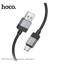 Hoco X110 Honorific Charging Data Cable, Type-C, в оплетке, 3A, 1m, black