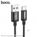 Hoco X89 Wind Charging Data Cable, Type-C, в оплетке, 3A, 2m, black