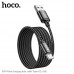 Hoco X89 Wind Charging Data Cable, Type-C, в оплетке, 3A, 2m, black