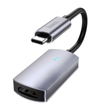 Hoco UA20 Presage Type-C to HDMI Converter, 4K HD, кабель 10см, Metal Grey