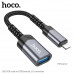 Hoco UA24 iP Male to USB female USB 2.0 converter, кабель 16 см, metal gray