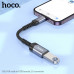 Hoco UA24 iP Male to USB female USB 2.0 converter, кабель 16 см, metal gray