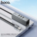 Hoco HB1D 4-in-1 USB 100Mbps Ethernet Adapter, 3xUSB2.0 + 100Mbps LAN,  gray