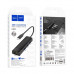 Hoco HB42 Easy safety 4-in-1 Type-C Gigabit Ethernet Adapter, 3xUSB3.0 + 1Gb LAN, 0.2m, black