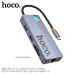 Hoco HB52 8-in-1 Wow USB-C converter, 2xUSB3.0+PD100w+HDMI 4K60Hz+LAN 100Mbps+SD/TF+USB-C, gray