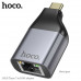 Hoco UA35 Type-C to RJ45 Ethernet Adapter, 100Mbps LAN,  metal gray