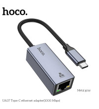 Hoco UA37 Type-C Ethernet Adapter, Type-C to 1000Mbps LAN, gray