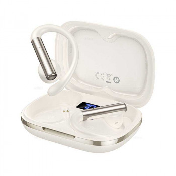 Hoco EW206 Mist True Wireless BT Headset, BT 6.0, 4h, с заушиной, white