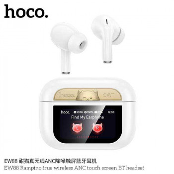 Hoco EW88 Rampino True Wireless ANC touch screen BT Headset, BT 5.4, 4h, white