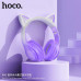 Hoco W42 Cat Ears BT Headphones, 10hours, BT 5.3, TF, purple grape