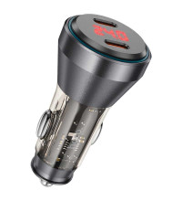 Hoco NZ12C Graceful PD60W Car Charger (2C), PD30w+PD30w, LED, black
