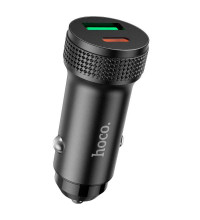 Hoco Z49B Level 38w 1C1A Metal Dual Port Car Charger, PD20w+QC18w, black